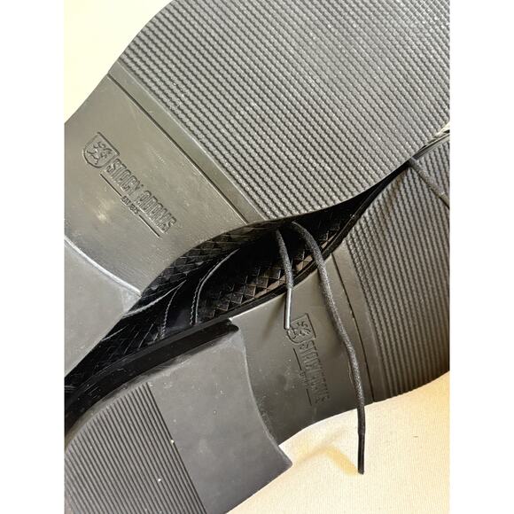 Stacy Adams Mens Lace Up Oxfords 8 Black Leather Derby Brogue Dress Shoes - Picture 7 of 8